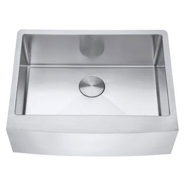 Imagem de Kit Cuba Farmhouse Aço Inox 1mm Escovado Sa105-pp 65,3x51,4x22,8cm + Válvula Com Cesto Aço Inox
