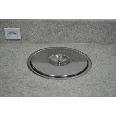 Imagem de Lixeira Pia Cozinha Embutir No Granito Em Inox 8lt 25X30 cm