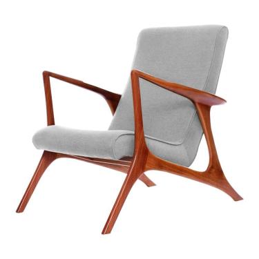 Imagem de Poltrona Mona Plus Vk Anos 50 Suede Cinza Cor Cinza