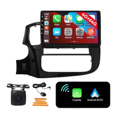 Imagem de [4G 64G] Android Car Stereo FM Radio Carplay Android Auto 25.4 cm Touchscreen Headunit Media Player com câmera reserva para Mitsubishi Outlander 2012 2013 2014 2015 2016 2017 2018 2019