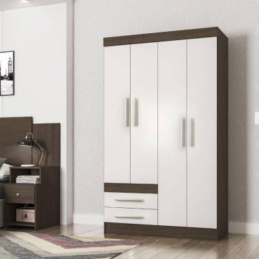 Imagem de Roupeiro Solteiro Cusco 04 portas 02 Gavetas Poliman Móveis