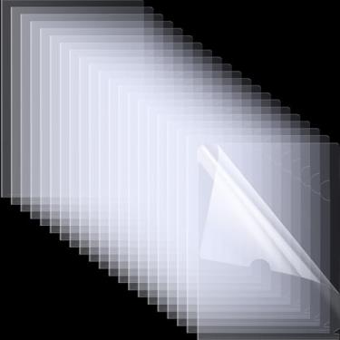 Imagem de 100 pastas de plástico tipo L para documentos, pastas de arquivo transparentes tamanho carta papel A4, ideal para casa, material de escritório, essencial para faculdade