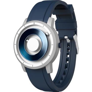 Imagem de EUTOUR Relógios magnéticos masculinos 5ATM 40 mm mostrador especular de quartzo com rolamentos de esferas e pulseiras de relógio de silicone, ideia para homens, relógio analógico de pulso masculino