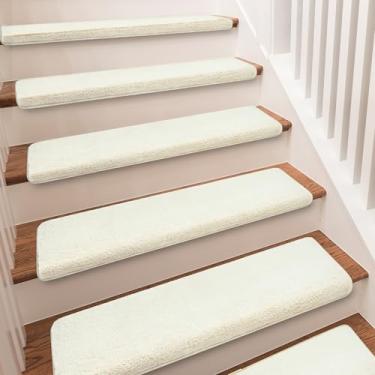 Imagem de PURE ERA Tapetes de escada ultramacios, 24 cm x 76 cm, protetores de escada para ambientes internos, para animais de estimação, antiderrapante, antiderrapante, sem fita, lavável, reutilizável (2