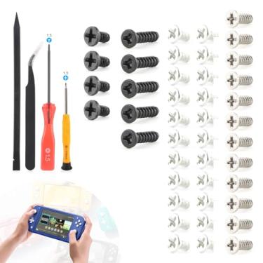 Imagem de Conjunto completo de 40 peças de parafusos para Nintendo Switch Lite parafuso substituição acessórios de cabeça de console peças com ferramentas de reparo