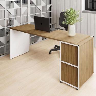 Imagem de Mesa Escrivaninha 170cm x 60cm e Armário 2 Portas F5 Office - F5 Offic