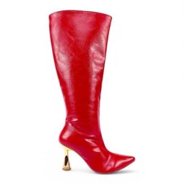 Imagem de Bota Feminina Cano Alto Salto Taça Dourado-Feminino