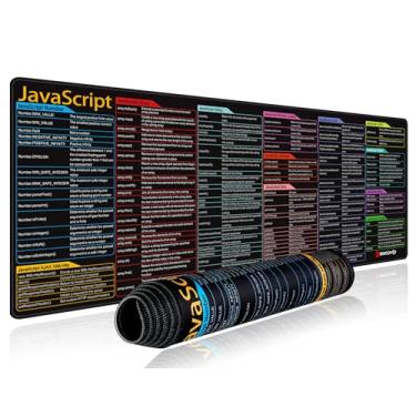 Imagem de exco Mouse pad de atalho vip para Javascript, 79,8 x 29,7 x 0,2 cm, grande folha de referências, mousepad, PC, escritório, planilha, teclado, atalho, mouse pad com borda costurada antiderrapante 0426