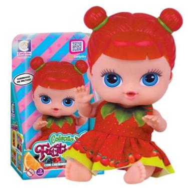 Imagem de Boneca Morango Coleção Frutinhas com Cheiro Bebê - Cotiplás - Cotiplas