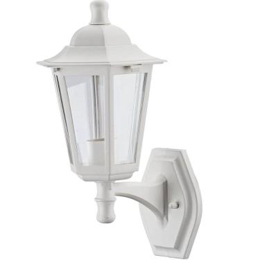 Imagem de Luminária de Parede Branca Clássica Lente Transparente Arandela Colonial Jardim Varanda Dital