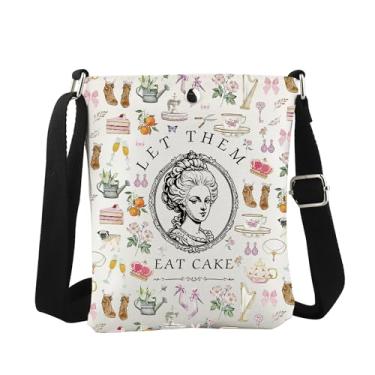 Imagem de WCGXKO Bolsa transversal inspirada na França Queen Let Them Eat Cake presente de história francesa presente de moda histórica, Eat Cake Cro