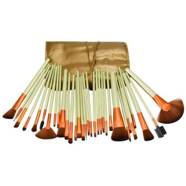 Imagem de Kit de 32 Pincéis Para Maquiagem Profissional com Estojo Bronze CBRN15