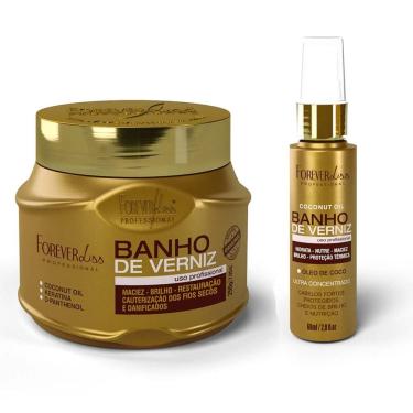 Imagem de Kit Banho de Verniz Mascara 250g e Óleo Forever Liss 