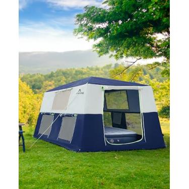 Imagem de CORANI Barraca inflável de 27 x 2,5 m x 16,5 m, barraca de ar portátil para 4/6/8 pessoas, à prova d'água, à prova de vento, fácil configuração, barraca grande para família com 2 portas, 6 janelas,