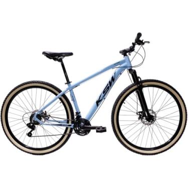 Imagem de Bicicleta Aro 29 Ksw Xlt Alumínio 27v Garfo com Suspensão Freio a Disco Mecânico com Pneu Faixa Bege (Azul Claro, 15)