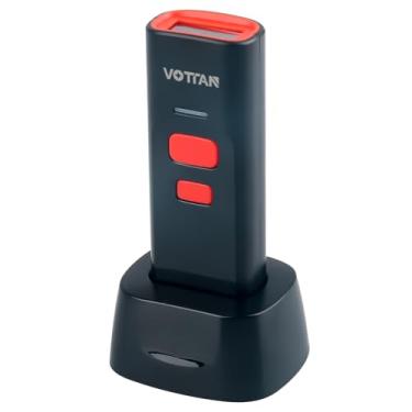 Imagem de VOTTAN Scanner de código de barras Bluetooth QR com suporte de carregamento, leitor de código de barras de bolso 1D 2D PDF417 UPC, leitor de código de barras sem fio recarregável 3 em 1 para POS, PC