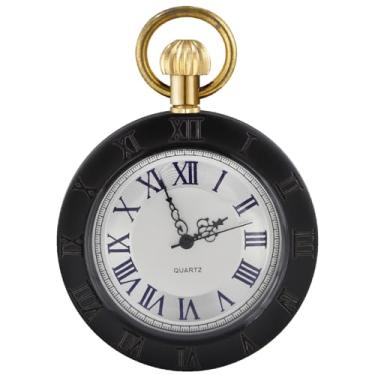 Imagem de Tiong Relógio de bolso masculino de madeira com algarismos arábicos, relógio de bolso masculino de madeira leve com corrente dourada, WPW-R01, Tendência