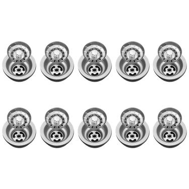 Imagem de Válvula Para Pia Kit 10 Aço Inox 3.1-2 G01 Cromado - Mpozenato