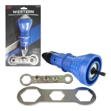 Imagem de Adaptador Rebitador para Furadeira, 4 Bicos 2,4-4,8mm, Aço Carbono e ABS, 430g