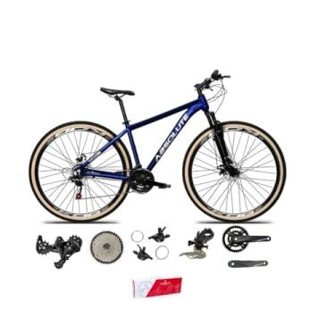 Imagem de Bicicleta Aro 29 Absolute Nero 5 Kit 2x9 Freio Hidráulico K7 Suspensão com Trava Pneu Faixa Bege (Azul, 21)