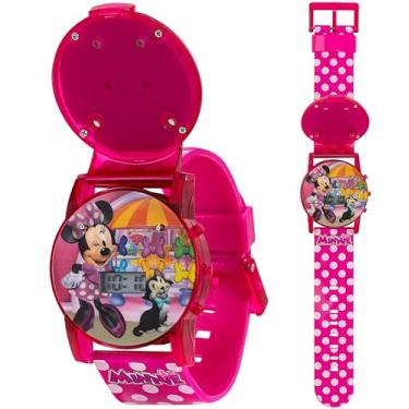 Imagem de Accutime Relógio infantil Disney Mickey Mouse e Minnie Mouse digital de quartzo para crianças, meninas, meninos, crianças de todas as idades, Minnie - Dois tons, strass