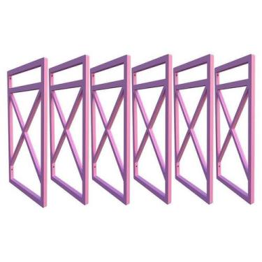 Imagem de Seis Suporte Para Prateleira Estilo Industrial 06 Un. Rosa - Ômega Sup
