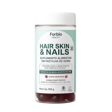 Imagem de Forblo Health Hair Skin And Nails Gummies da Beleza - Blend Vitaminas A, D, E, C, B5, B6, B7, B12 - Sabor Morango - Suplemento para Cabelo, Pele e Unhas - 60 Gummies - Antioxidante e Antiaging