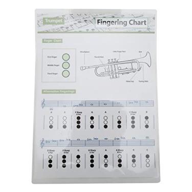 Imagem de Tabela de acordes de trompete e guia de dedos para iniciantes e estudantes - Folha de referência de instrumento musical de tamanho pequeno (tabela de acordes pequena (tamanho pequeno))