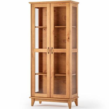 Imagem de Cristaleira de Madeira Maciça 2 Portas de Vidro Bella Slim