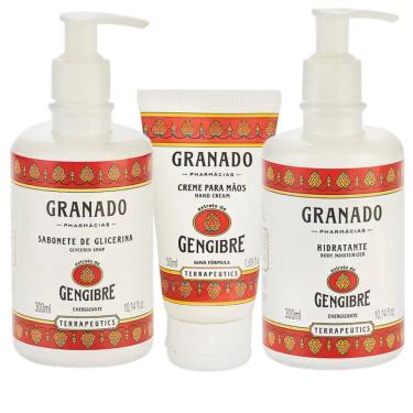 Imagem de Kit Granado Gengibre SPA Hidratante Corporal 300ml + Creme Para As Mãos 50ml + Sabonete Líquido energizante 300ml