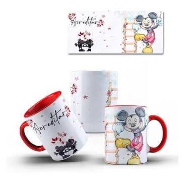 Imagem de Caneca Mickey e Minnie COM SEU NOME Vermelha Vários Modelos - loja din