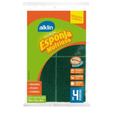 Imagem de Esponja multiuso alklin (emb c/ 4 esponjas)