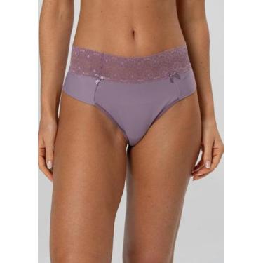 Imagem de Calcinha de Microfibra com Cós de Renda Fio Duplo - Gimara, GG, Satin