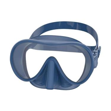 Imagem de UGPLM Máscara de mergulho com snorkel, máscara de natação com alça ajustável e proteção nasal, óculos antiembaçantes para piscina, atividades ao ar livre, Azul Profundo