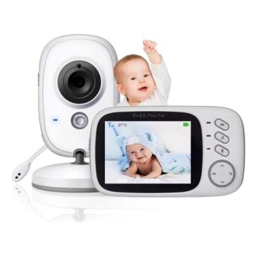 Imagem de Babá Eletrônica VB603 com Câmera, Visão Noturna, Áudio Bidirecional, Monitor de Temperatura e Tela 3.2” – Alcance 260m, Sem Wi-Fi
