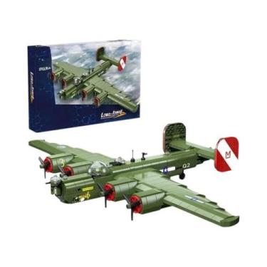 Imagem de Avião de brinquedo para crianças, modelo bombardeiro, blocos de constr