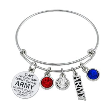Imagem de Bracelete com pingente do exército, joia do exército dos EUA – é o para mulheres