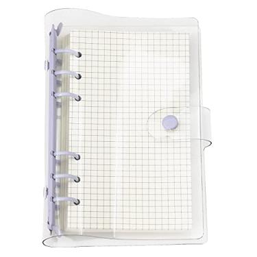 Imagem de Organizador pessoal A6 A5 com capa de PVC colorida de 6 furos com fecho de botão de pressão, pasta de arquivo para caderno de folhas soltas (mini conjunto A6, buquê de orquídeas)
