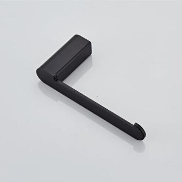 Imagem de Conjunto de banheiro preto - 4 ganchos de toalha de aço inoxidável - Suporte de parede, suporte de papel