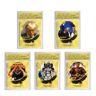 Imagem de 5pc/Set 47th United States President Donald Trump Rating Card Trump Victory Trading Gold Foil Card Collected Fans Gift