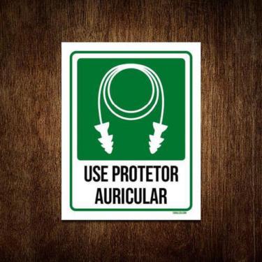 Imagem de Kit 5 Placas Sinalização Use Protetor Auricular