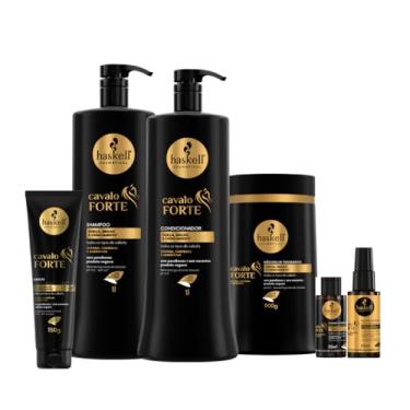Imagem de Kit Cavalo Forte Shampoo Condicionador 1L Mascara 900g Completo 6 Itens - Crescimento e Fortalecimento Capilar Intensivo