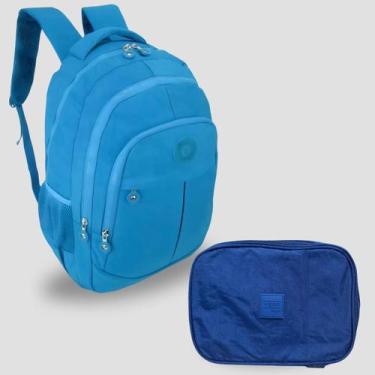 Imagem de Kit Escolar Bolsa Infantil e Estojo Box Feminino Kit Escolar Impermeáv