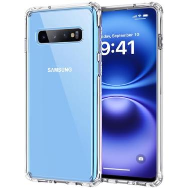 Imagem de CANTONG Capa de telefone antiamarelamento para Samsung Galaxy S10 de 6,1 polegadas, proteção da câmera traseira, capa resistente, compatível com carregamento sem fio