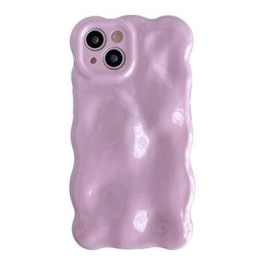 Imagem de Caseative Padrão ondulado de água cor doce macio compatível com capa para iPhone (roxo, iPhone 13)