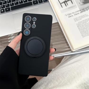 Imagem de Capa para Galaxy A56 5G com suporte giratório e magnético de silicone (para Galaxy A56 5G/preto)