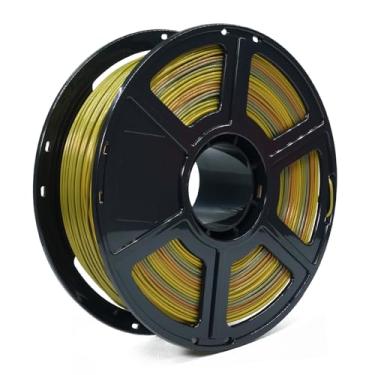 Imagem de FLASHFORGE Filamento PLA de seda 1,75 mm arco-íris de metal, filamento de impressora 3D 1 kg (2,2 lbs), filamento de impressão 3D de textura suave e sedosa, precisão dimensional +/- 0,02 mm