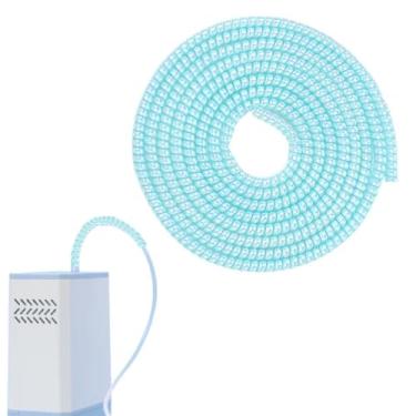 Imagem de Alisador de crimpagem com suporte de tubo de oxigênio - Organizador de mangueira antitorção com tira reflexiva a laser, acessório concentrador de O2, 1,5 m de comprimento (azul)