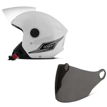 Imagem de Capacete Moto Aberto Mixs Way + Viseira Fumê, BRANCO, 58
