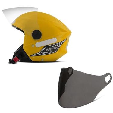 Imagem de Capacete Moto Aberto Mixs Way + Viseira Fumê, AMARELO, 56